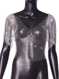 Tassel Fishnet Hollow Out Crop Top GZYY-21092