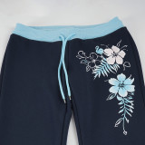 Vintage Floral Prints Contrast Color Pants GPKJ-MR49390