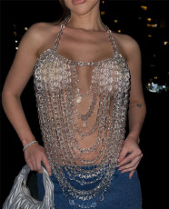 Sexy Beading Nightclub Chest Chain Tops GZYY-B24696