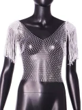 Tassel Fishnet Hollow Out Crop Top GZYY-21092