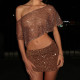 Sequin Ruched Slim Mini Skirts GPKJ-MR47638