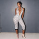 Deep V Neck Backless Print Jumpsuit MXBF-Q26JP118