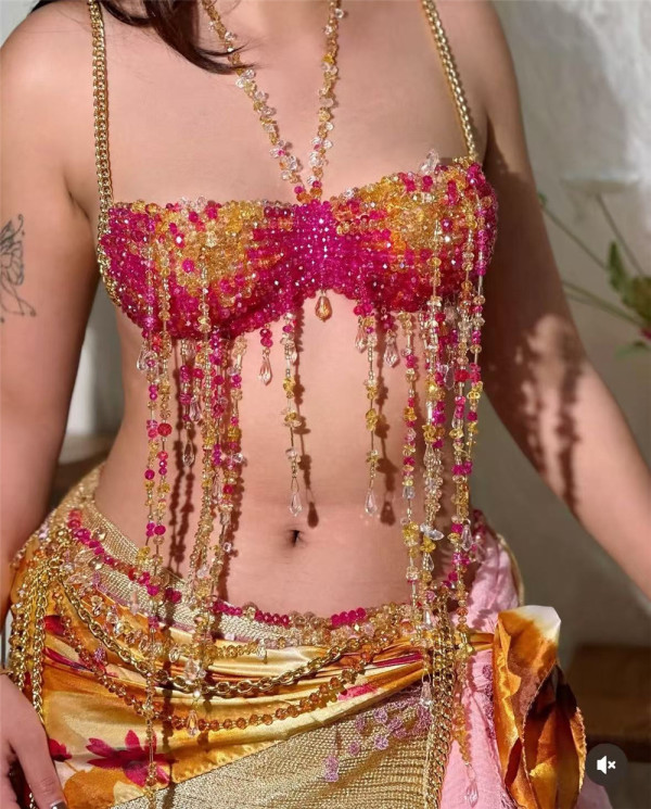 Colorful Beaded Tassel Body Chain GZYY-B25338