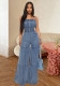 Fashion Spaghetti Straps Denim Jumpsuit LX-8610