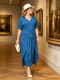 Plus Size Solid Color Tie Up Maxi Dress GAWE-6767