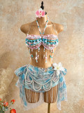 Colorful Pearl Halterneck Tank Top GZYY-B25329