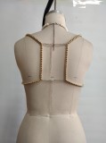 Hollow Out Backless Colored Gemstone Body Chain GZYY-B24652