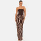 Leopard Print Patchwork Tube Top Dress GSZM-C26DS269