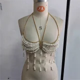 Pearl Bead Tassel Halterneck Bra Chain GZYY-P25087