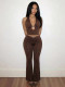 Sleeveless Halterneck Tie Up 2 Piece Pants Set YWXS-K26L2834