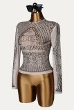 Letter Print Long Sleeve Tops YWXS-K26L2427