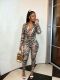 Zebra Stripes Long Sleeve Two Piece Pants Set MEM-88709