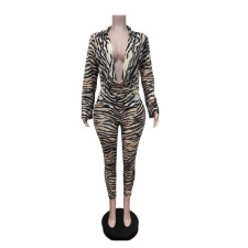 Zebra Stripes Long Sleeve Two Piece Pants Set MEM-88709