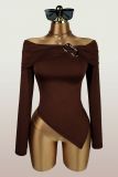 One Shoulder Long Sleeve T Shirts YWXS-K25L1694