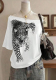 Leopard Print Short Sleeve T Shirts YWXS-K26L2898