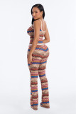 Colorful Print Sling Top Pants 2 Piece Set YWXS-K26L2432