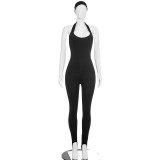 Solid Color Sleeveless Halterneck Jumpsuit(With Headscarf) GSZM-D26JP270