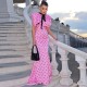 Polka Dot Print Sleeveless Maxi Dress XEF-K6D10158A