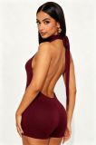 Sleeveless Backless Romper SHD-9996