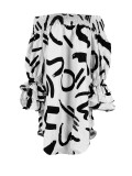 Plus Size Print Off Shoulder Midi Dress YMEF-59117