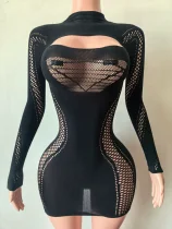Pre Order: About 7 work days shipping Long Sleeve Solid Mini Dress YUEM-202660