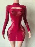 Pre Order: About 7 work days shipping Long Sleeve Solid Mini Dress YUEM-202660