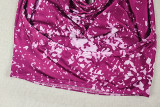 Loose Ruched Print Two Piece Pants Set GJYO-JS919197