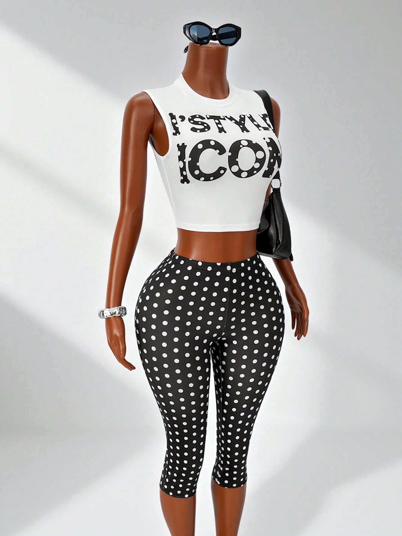 2026 Letter Print Tank Top Polka Dot Pants Suit GHYX-TXY5463 | DF