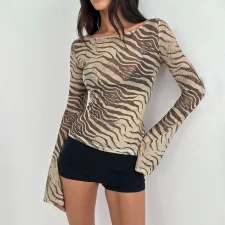 Long Sleeve See Through Tops GXIY-J25TP252