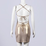 Sexy Sling Mini Dress GFRT-33010DBY