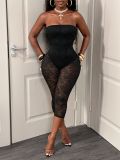 Lace See Through Backless Seventh Jumpsuit GHYX-TXY5424