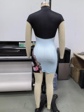 Print Short Sleeve Knits Mini Dress GHYX-TXY5372