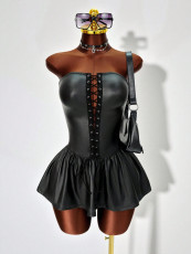 PU Leather Bandage Dress GHYX-TXY5428