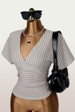 Stripe Bat Sleeve Knits Top GXIY-K26L2592