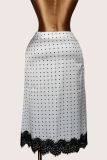 Lace Patchwork Polka Dot Print Mid-Skirts GXIY-K26L2106