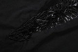 Halterneck Backless Tassel Irregular Dress DLSF-K6D12056A