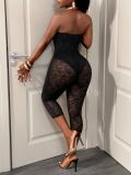 Lace See Through Backless Seventh Jumpsuit GHYX-TXY5424