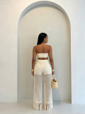 See Through Hollow Out Knits Two Piece Pants Set GHYX-JYP7080