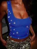U Neck Beaded Tank Top GXIY-XS-T4B17820A