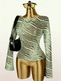 Long Sleeve See Through Tops GXIY-J25TP252