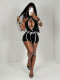 Contrast Color V Neck Tie Up Romper GHYX-TXY5411