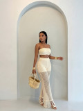 See Through Hollow Out Knits Two Piece Pants Set GHYX-JYP7080