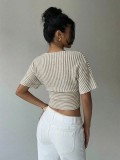 Stripe Bat Sleeve Knits Top GXIY-K26L2592