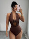 Deep V Neck Solid Color Bodysuit GXIY-K26L2382