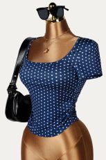 Short Sleeve Polka Dot Print T Shirts GXIY-K26L2620