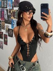Halterneck Backless Bandage Bodysuit GXIY-K26L2622
