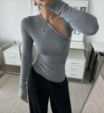 Long Sleeve Solid Color Tops GXIY-K25L1545