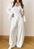 High-Waisted Pleated Wide-Leg Trousers QODY-Y6074B