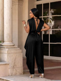 Sleeveless Deep V Neck Two Piece Pants Set SFY-897