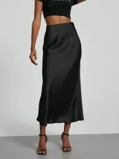 Satin High Waist Long Skirt GXIY-K25L1129